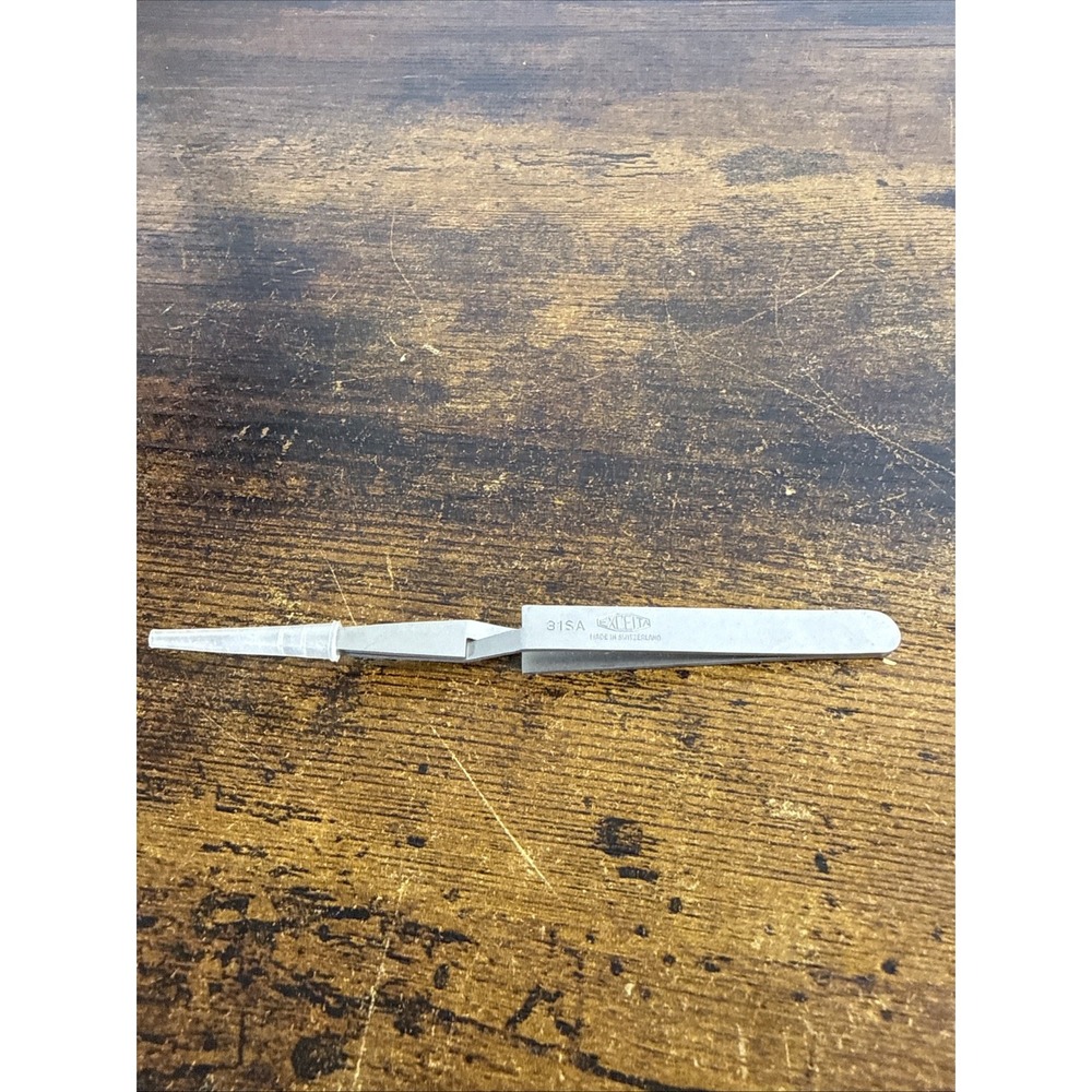 Excelta 31-SA Reverse Action Tweezers Anti-Mag SS 316L Straight Conductive 5in